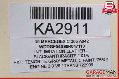 08-14 Mercedes W204 C300 C350 Rear Right Door Window Regulator Motor OEM