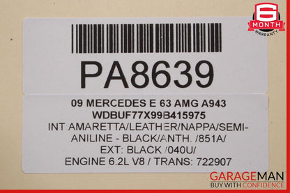 03-09 Mercedes W211 E550 E63 AMG Center Panoramic Pano Sunroof Sun Roof Glass