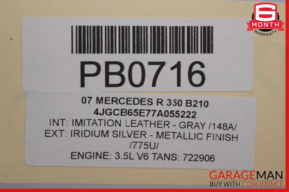 06-10 Mercedes W251 R320 R350 Front Left Side Wing Fender Panel Iridium Silver