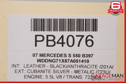 07-13 Mercedes W221 S400 S550 Front Right Side Wing Fender Panel Cubanite Silver