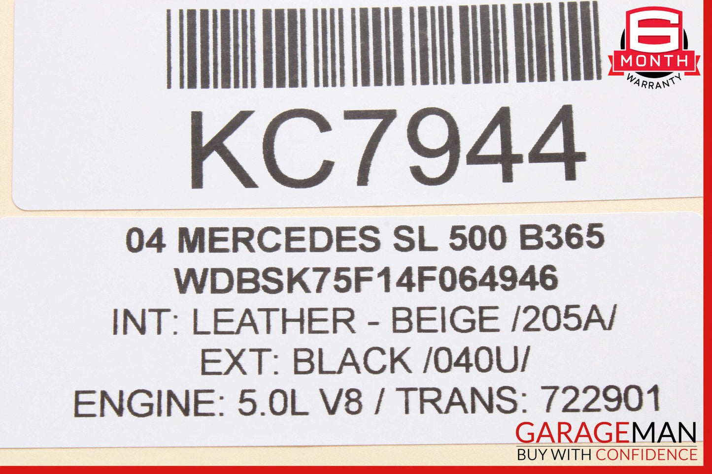 03-12 Mercedes R230 SL500 Front Left Driver Window Regulator Motor OEM