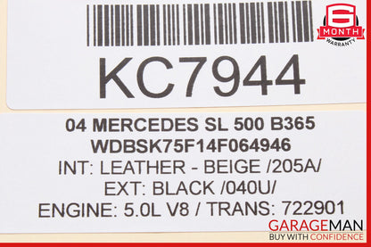 03-12 Mercedes R230 SL500 Front Left Driver Window Regulator Motor OEM