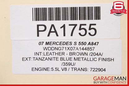 07-09 Mercedes W221 S450 S550 Front Right Side Top Upper Seat Cushion Brown