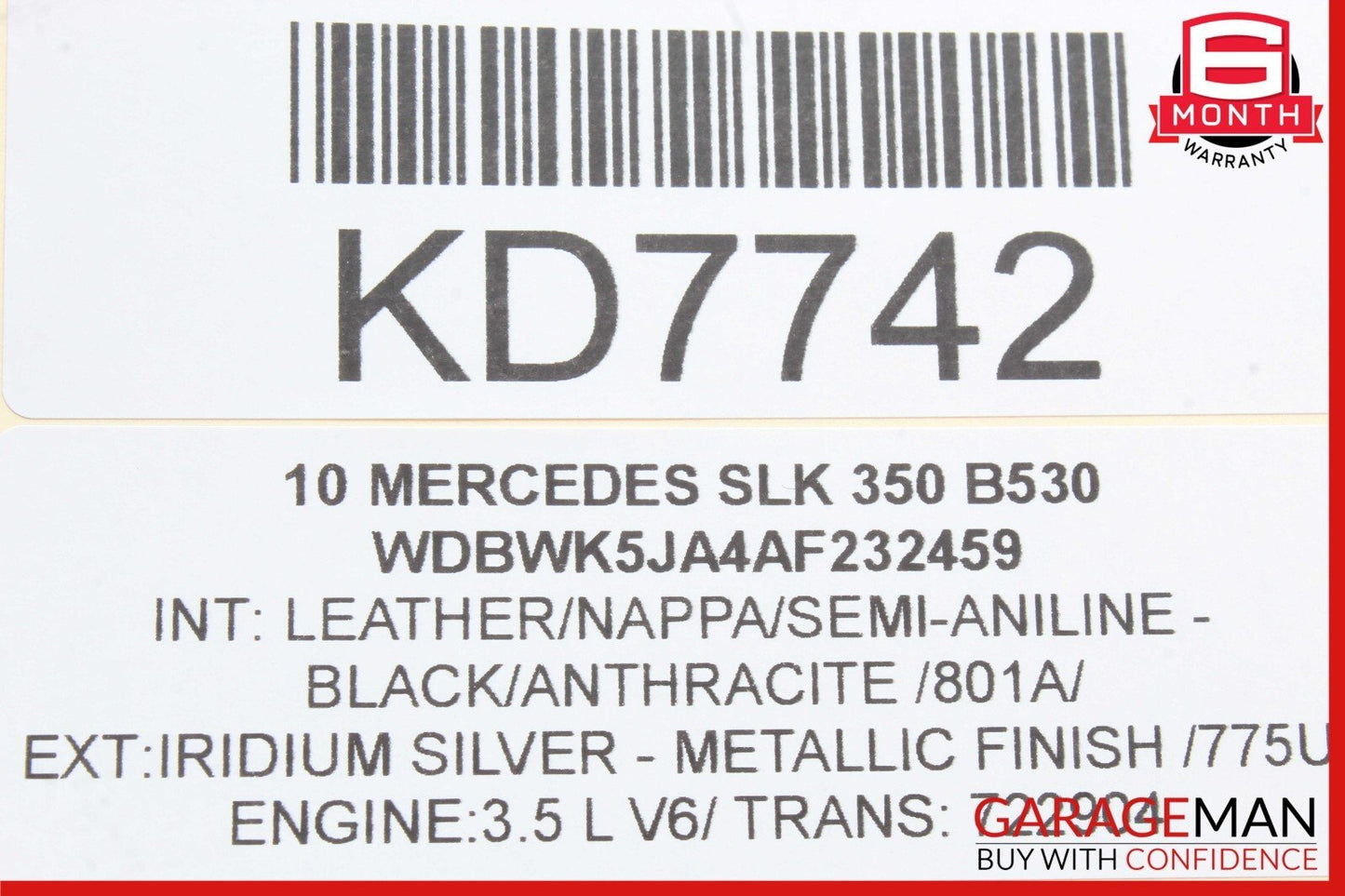 05-11 Mercedes R171 SLK350 Right Side Convertible Roof Top Latch Catch Lock