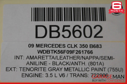 03-09 Mercedes W209 CLK320 CLK500 Front Right Side Top Upper Seat Cushion OEM