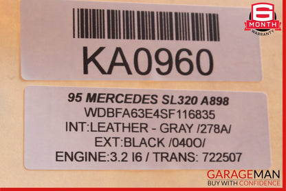 1995 Mercedes R129 SL320 Carb MAS Control Unit 3.2L 0185450832 OEM