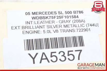 03-12 Mercedes R230 SL55 AMG Rear Left Side Wheel Spindle Knuckle Hub Bearing