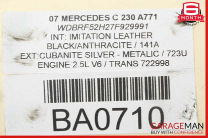 06-07 Mercedes W203 C230 RWD Rear Propeller Prop Drive Axle Shaft Driveshaft