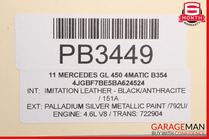 07-12 Mercedes X164 GL450 GL350 Top Upper Seat Cushion Front Right Passenger OEM