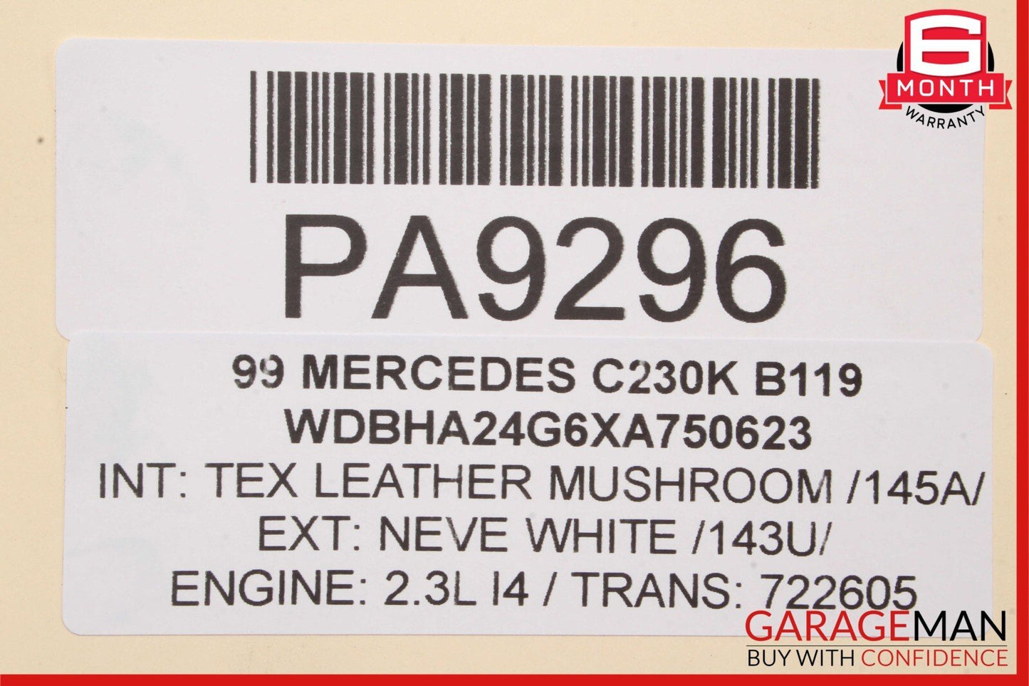 99-00 Mercedes W202 C230 Compressor 2.3L 4 CYL Water Cooler Radiator 2025005203