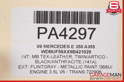 07-09 Mercedes W211 E350 Front Right Passenger Side Interior Door Panel OEM