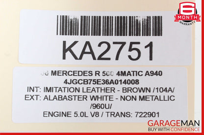 06-13 Mercedes W251 R500 GL450 Rear Left Quarter Window Regulator Motor OEM