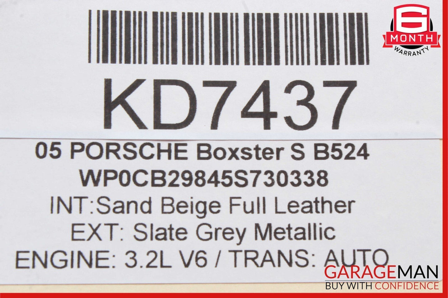 05-12 Porsche Boxster S 987 Front Dash Dashboard Trim Cover Panel Silver OEM