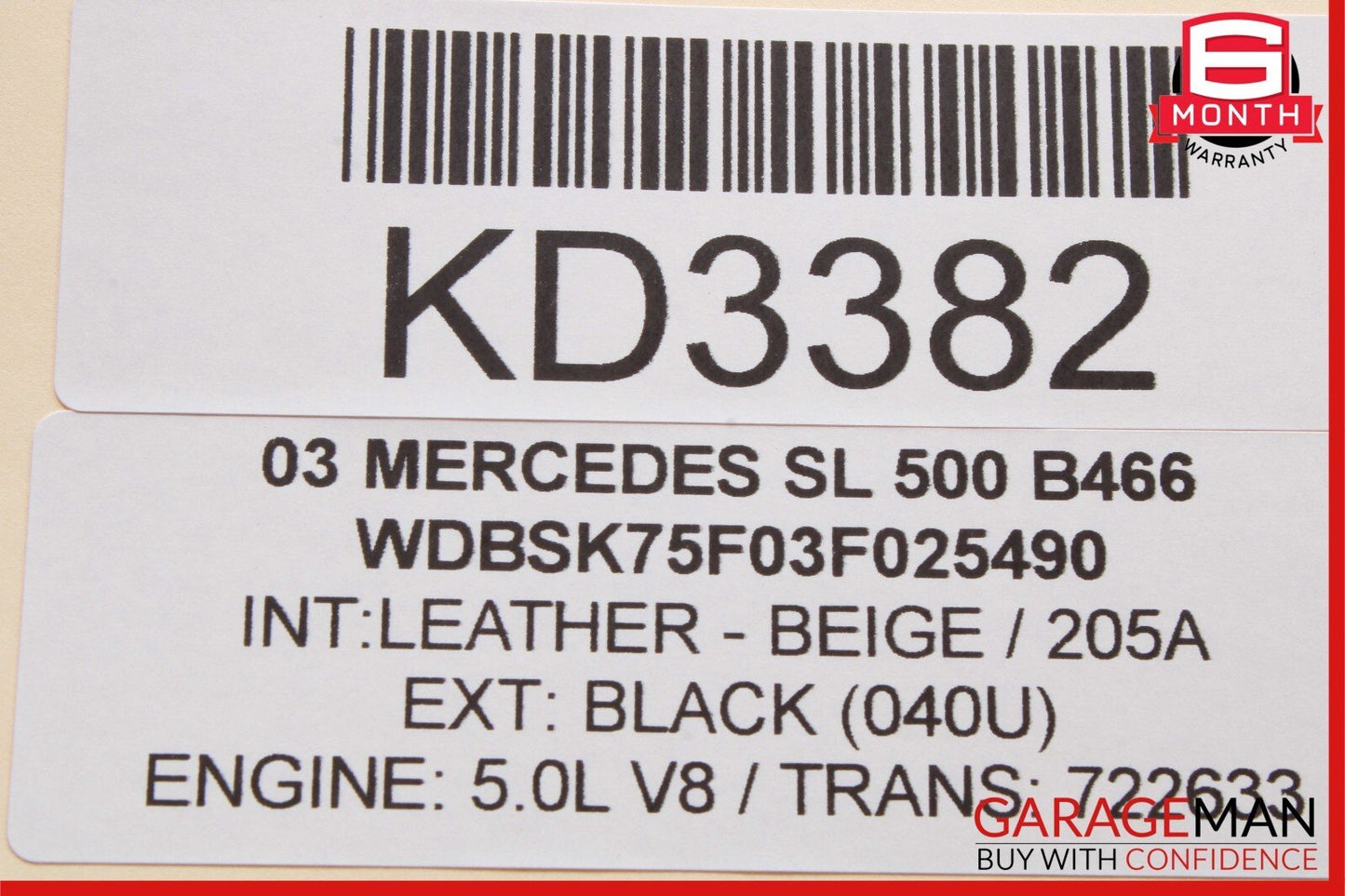 03-08 Mercedes R230 SL500 Front Right Side Convertible Top Latch Catch Lock OEM