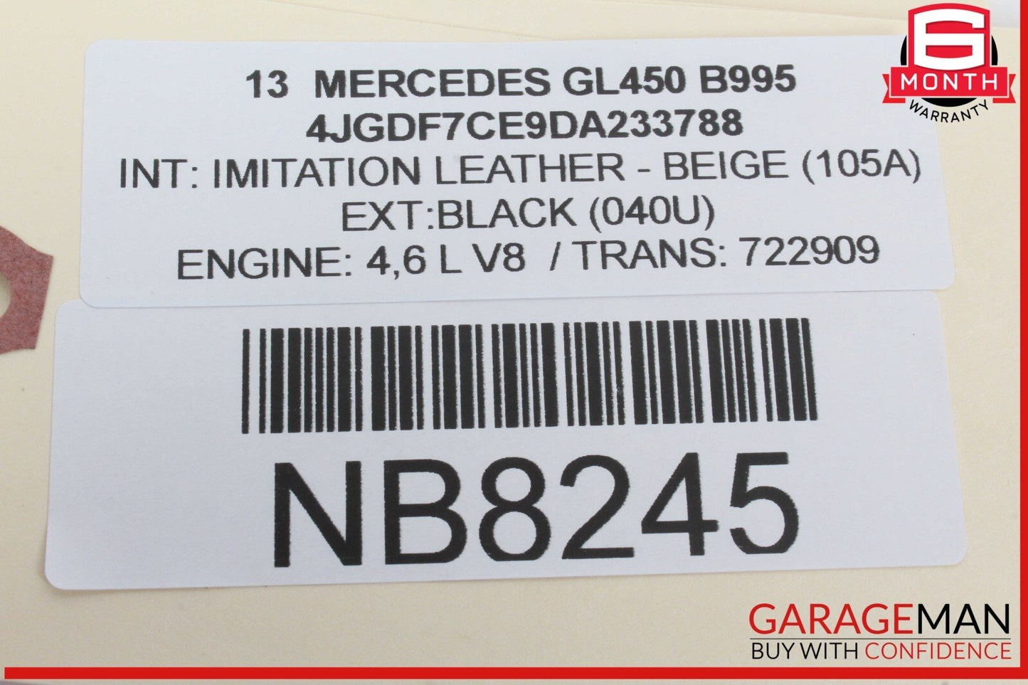 12-16 Mercedes X166 GL450 GL550 ML350 ML550 Interior Rear View Mirror OEM