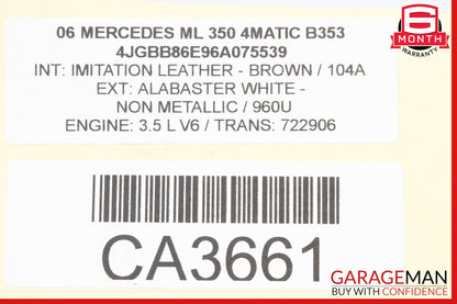 06-09 Mercedes W164 ML350 4MATIC Front Right Side Foglight Fog Light Trim Cover