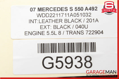07-13 Mercedes W221 S550 CL600 Front Left Side Seat Adjust Controller Switch Set