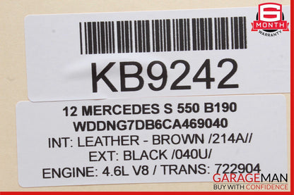 07-13 Mercedes W221 S550 S63 AMG Rear Right or Left Side Door Control Module