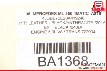 03-11 Mercedes W164 ML550 E350 AMG GL450 Front Right Side Seat Control Module