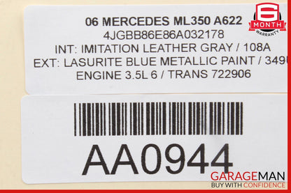 06-12 Mercedes X164 GL450 ML350 Front Left Side Door Window Regulator Motor OEM