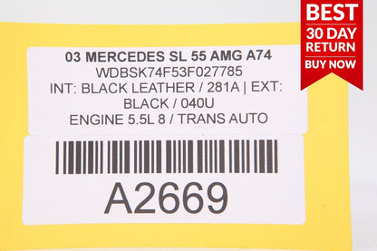 03-06 MERCEDES R230 SL55 AMG REAR LEFT LUGGAGE BELT BOSE SPEAKER A74 OEM