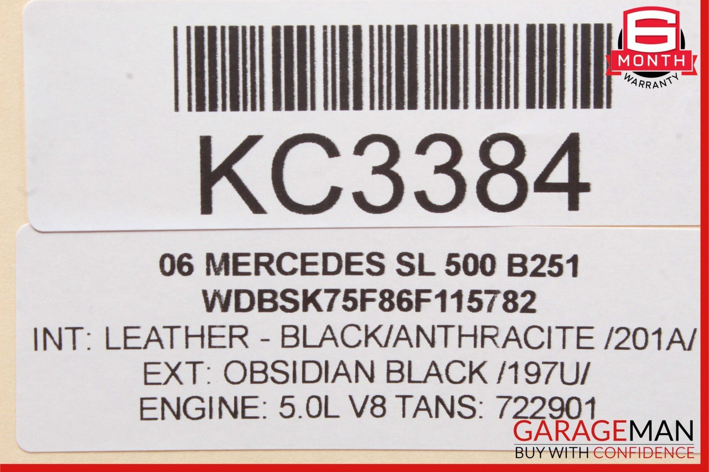 03-06 Mercedes R230 SL500 SL55 Steering Column Combination Switch Assembly Black