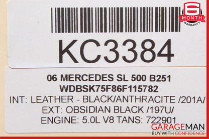03-06 Mercedes R230 SL500 SL55 Steering Column Combination Switch Assembly Black