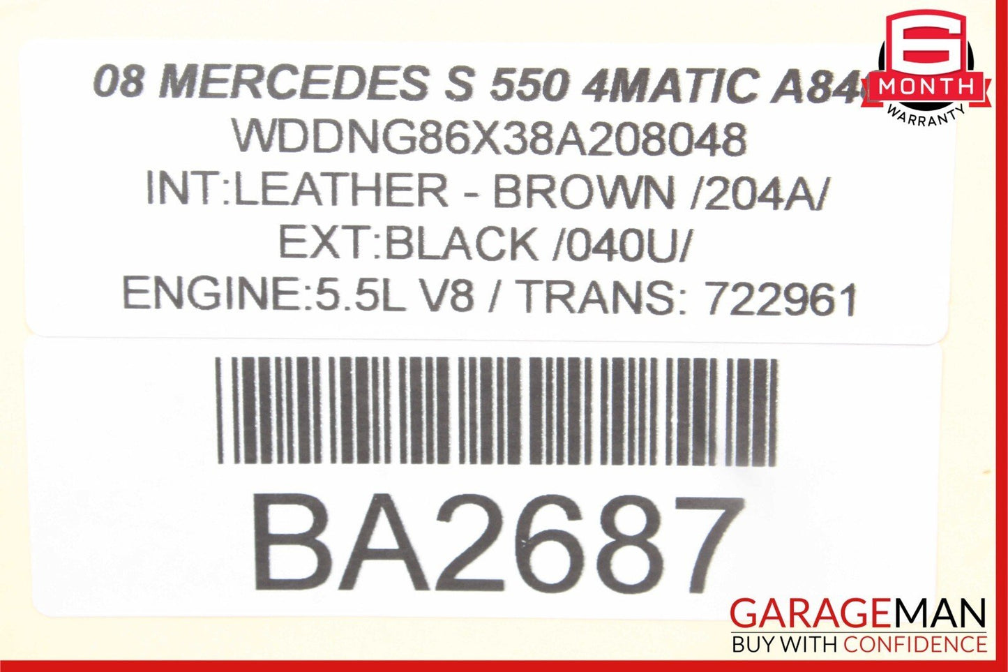 07-13 Mercedes W221 S550 Front Left Exterior Door Handle Keyless Go Andorit Grey