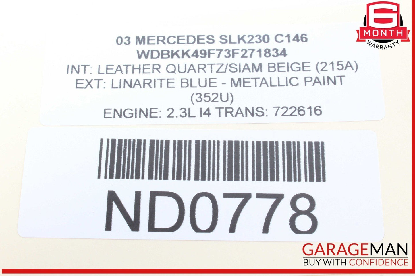 01-04 Mercedes R170 SLK230 SLK320 Front Right Side Door Window Regulator Motor