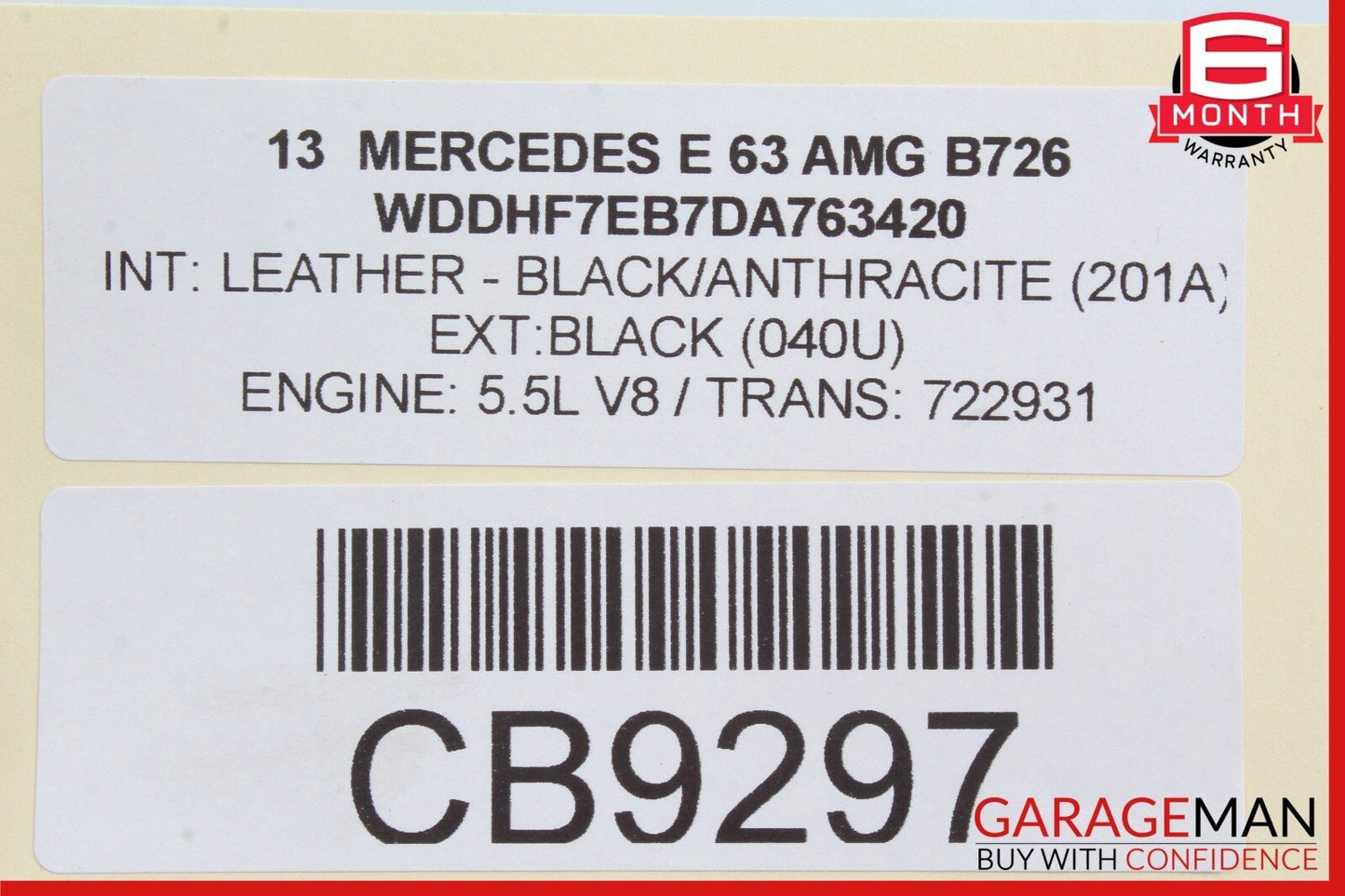 10-16 Mercedes W212 E63 AMG E550 Air Tank Suspension Pressure Reservoir OEM