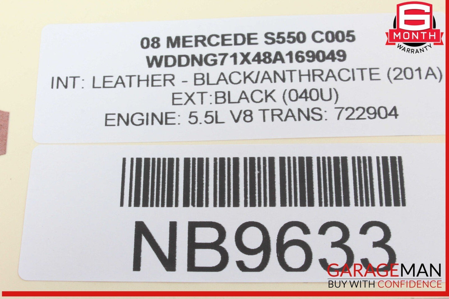 07-10 Mercedes W221 S550 CL550 Steering Wheel Airbag Air Bag Assembly Black OEM
