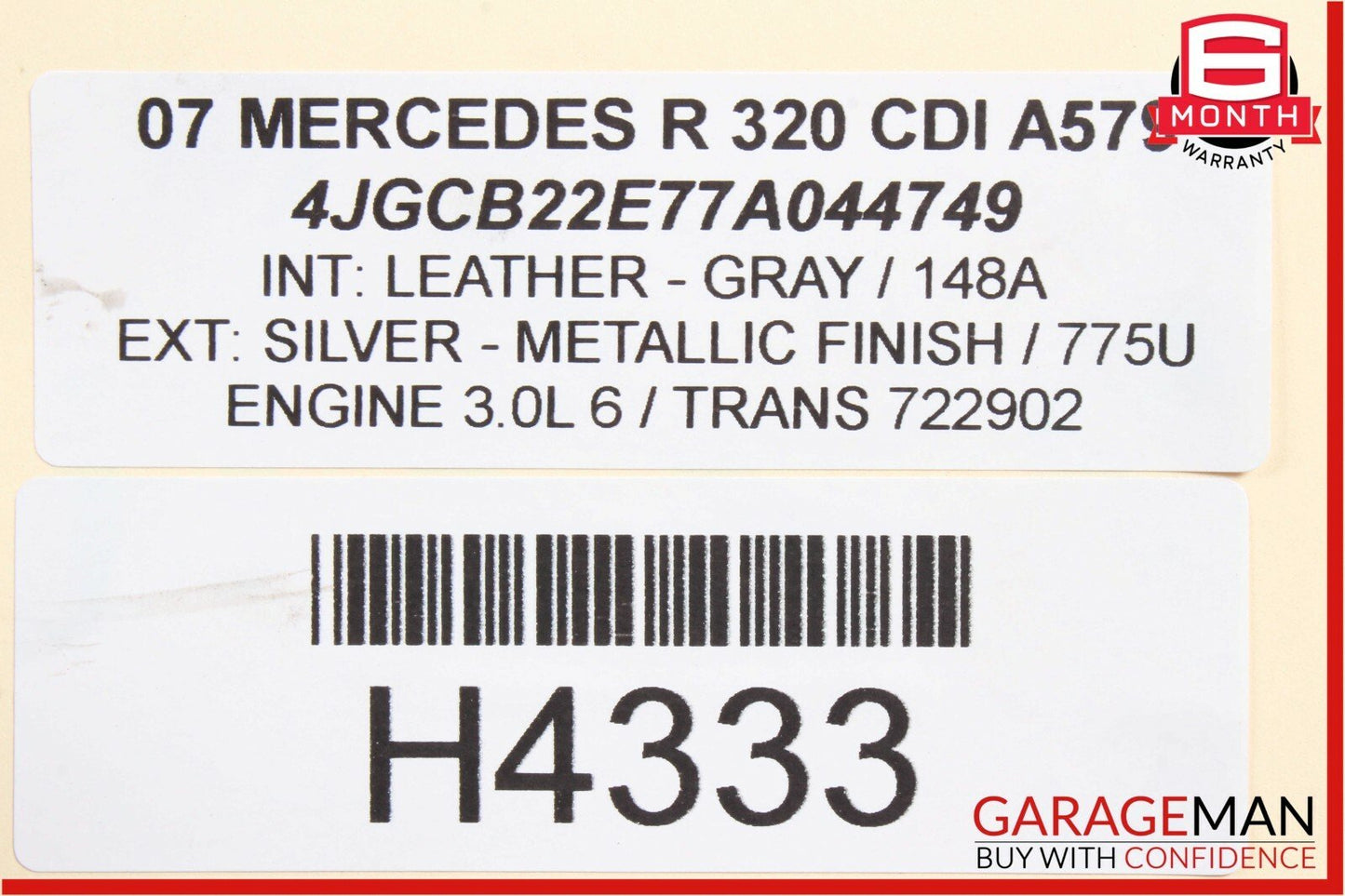 06-10 Mercedes W251 R320 R350 R500 Front Bumper Reinforcement Impact Bar Rebar