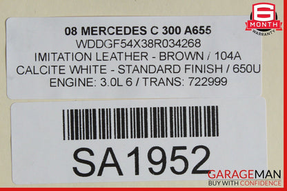 08-11 Mercedes W204 C300 C350 Front Left Side Top Upper Seat Cushion Brown