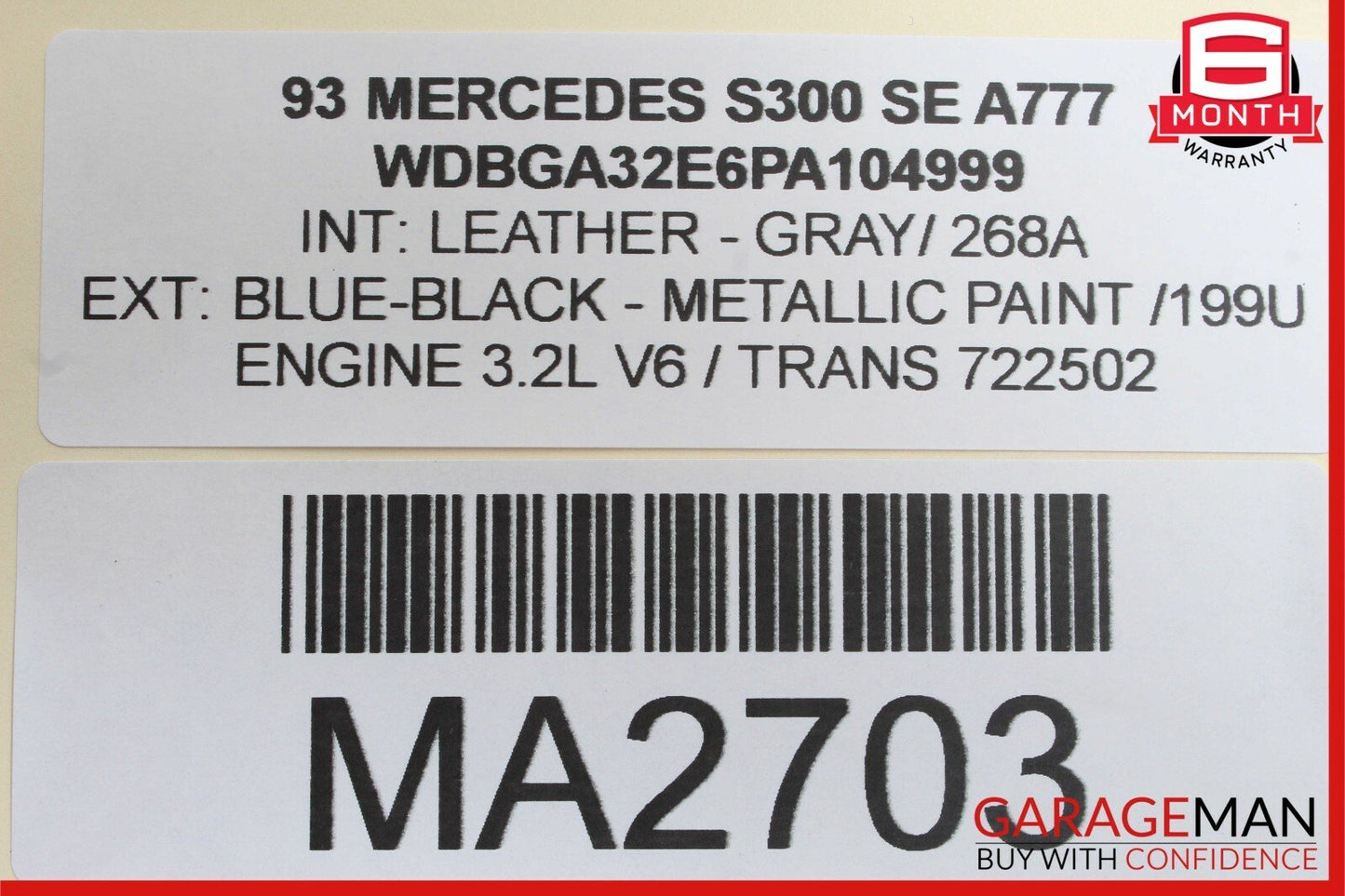 92-99 Mercedes W140 300SE S500 Front Left Side Bose Door Audio Woofer Speaker