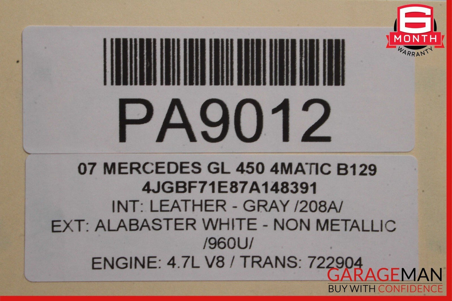 06-12 Mercedes GL450 ML350 Front Bumper Reinforcement Impact Crash Bar Rebar OEM