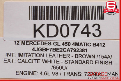 06-13 Mercedes X164 GL450 ML350 R500 Rear Trunk Tail Gate Release Open Handle