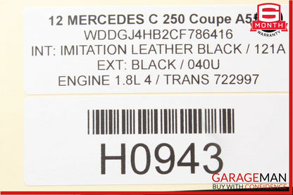 12-14 Mercedes W204 C250 C350 C63 AMG Rear SAM Fuse Box Relay Module Assembly