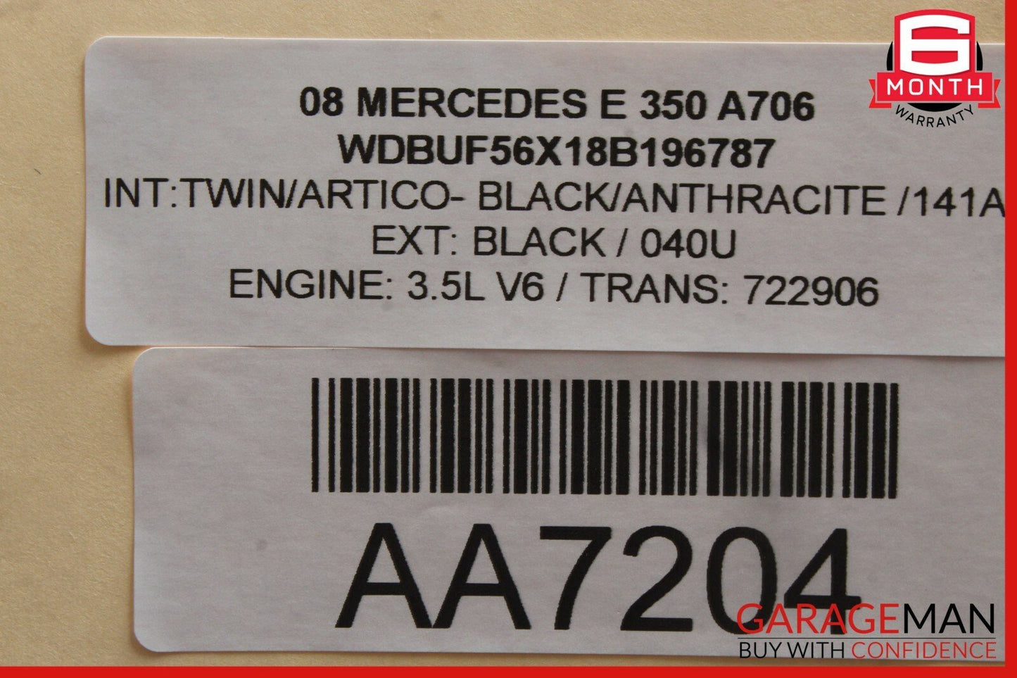 03-11 Mercedes CLS63 AMG E500 Rear Overhead Dome Light Lamp Reading Map Gray