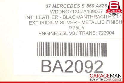 07-10 Mercedes W221 S550 Steering Column Combination Switch Assembly Black OEM