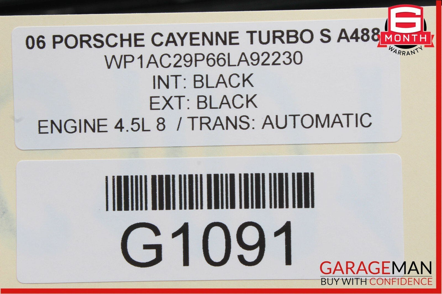 03-06 Porsche Cayenne 955 Rear Left Door Frame w/ Window Regulator OEM