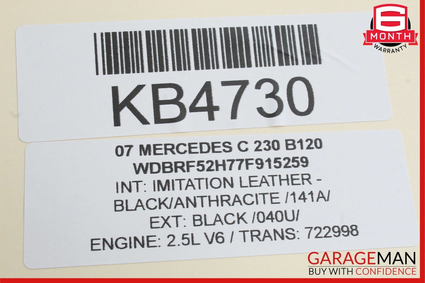 01-07 Mercedes W203 C230 Rear Right Passenger Side Door Window Regulator Motor