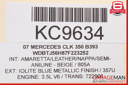 03-09 Mercedes W209 CLK320 Left Driver Side Exterior Door Handle Iolite Blue