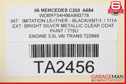 01-07 Mercedes W203 C230 C320 Base Left Side Skirt Molding Rocker Panel Silver