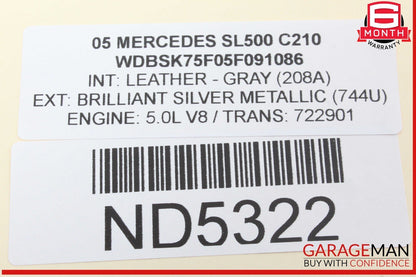 03-12 Mercedes R230 SL500 SL55 AMG Front Left Door Control Module 2308204726 OEM