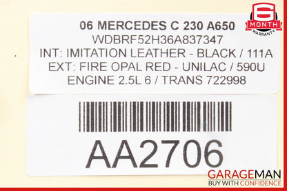 01-09 Mercedes W203 C240 C320 CLK320 Front Top Upper Rear View Mirror Grey