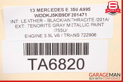 10-13 Mercedes W207 E350 Left Side Rocker Skirt Moulding Trim Panel Grey OEM