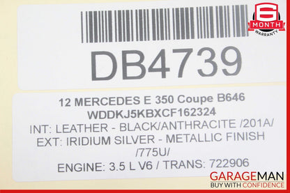 10-17 Mercedes W207 E350 E400 E550 Coupe Trunk Lid Deck Shell Panel Assembly OEM