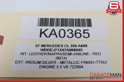 07-14 Mercedes W216 CL550 Front Right Exterior Door Handle Keyless Go Silver