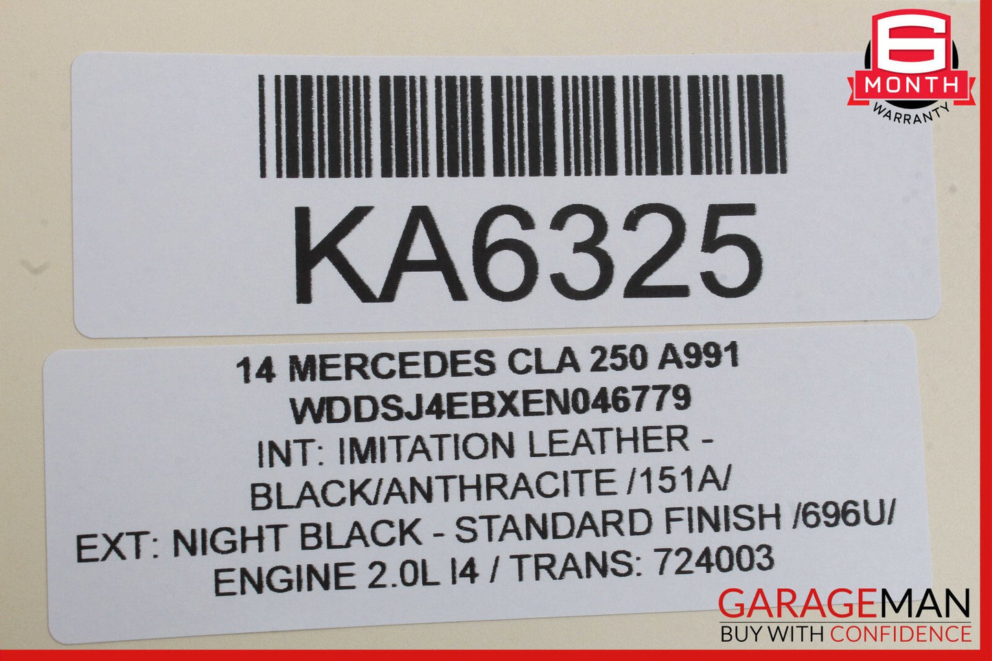 08-21 Mercedes W117 CLA250 C300 GLK350 Rear Overhead Dome Light Black OEM