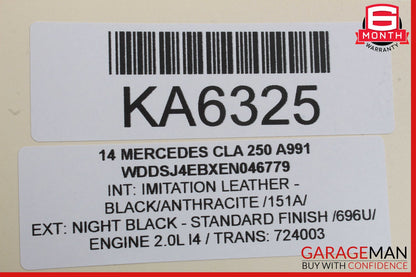08-21 Mercedes W117 CLA250 C300 GLK350 Rear Overhead Dome Light Black OEM
